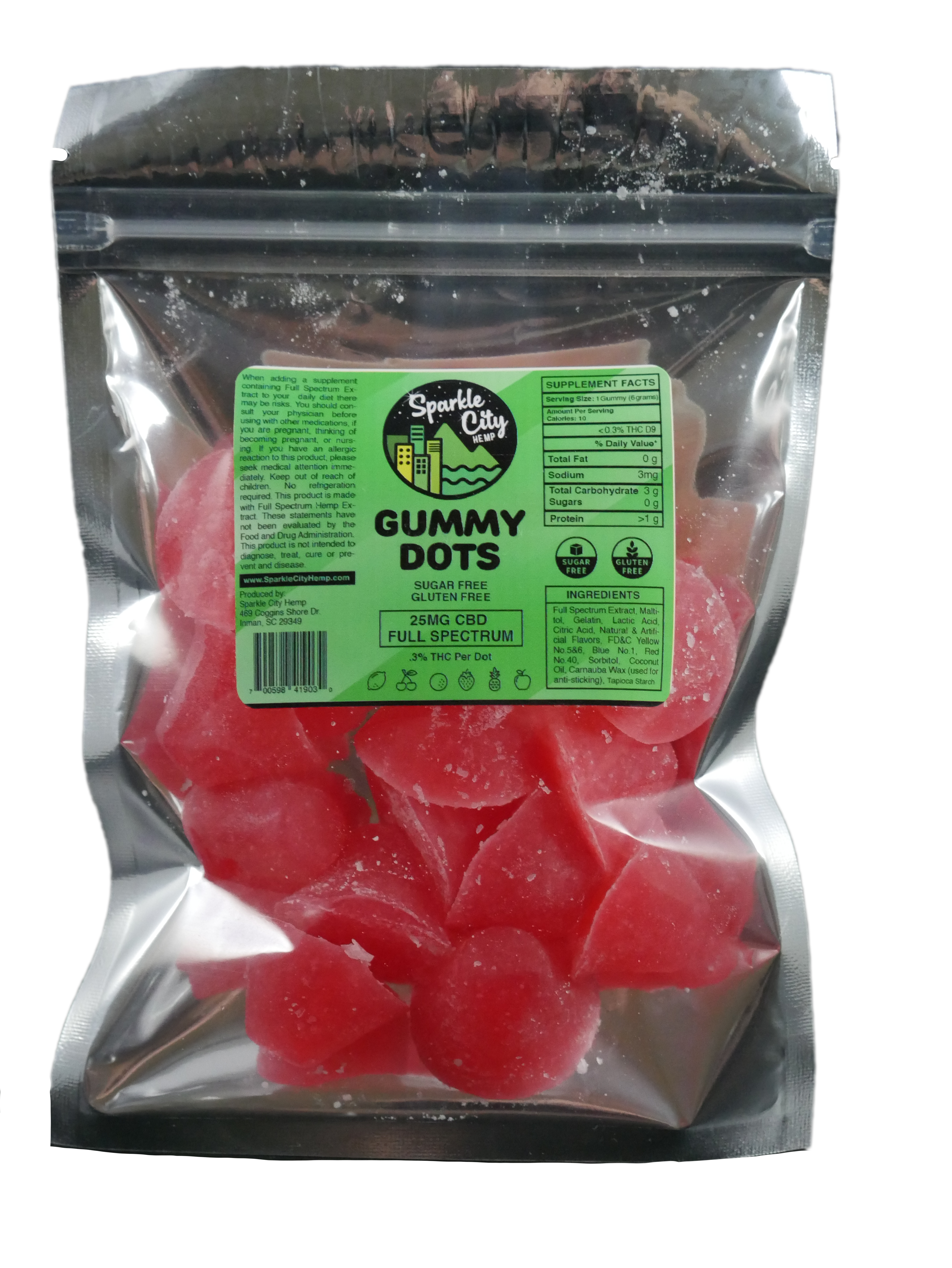 Full Spectrum Cherry - Sugar free gummy dots